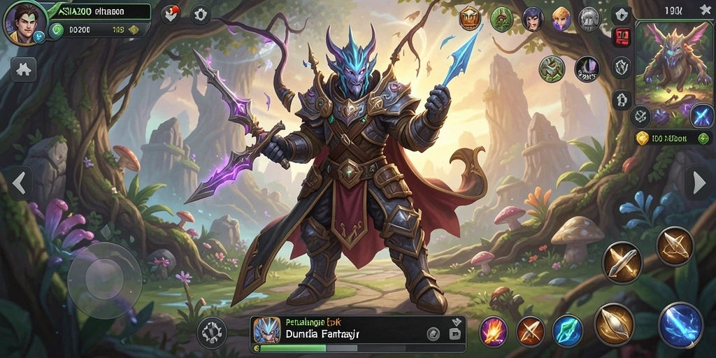 Tampilan gameplay epik dari ASIA200 dengan pertarungan seru.