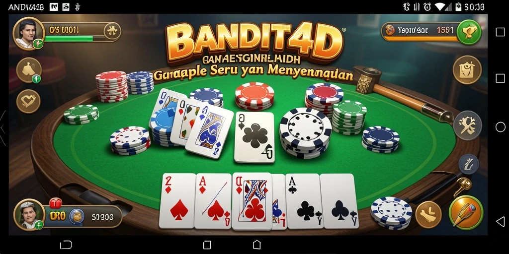 Tampilan gameplay seru dari BANDIT4D saat bermain Gaple.