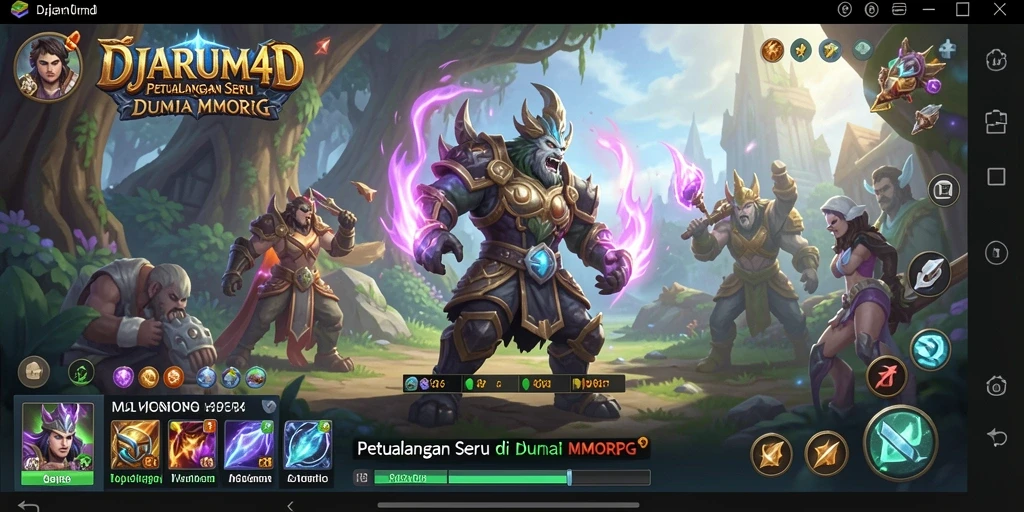 Menampilkan aksi seru karakter dalam gameplay MMORPG DJARUM4D.