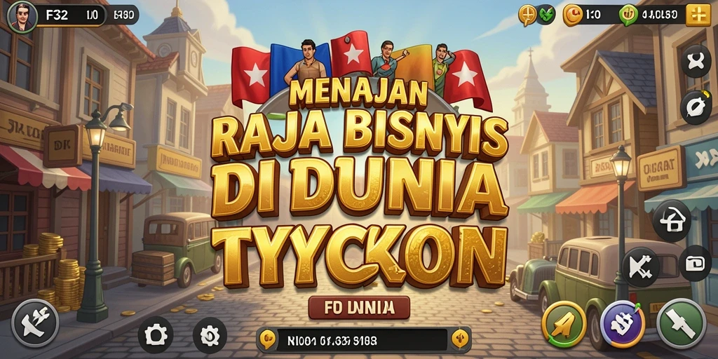Tampilan antarmuka menarik dari gameplay F32 yang menggambarkan bisnis Tycoon.