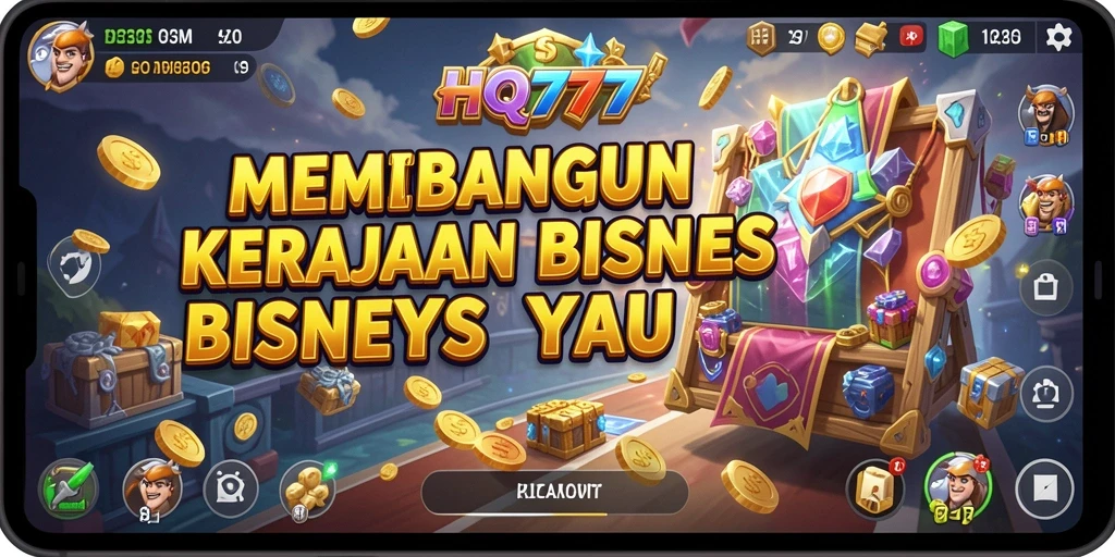 Tampilan gameplay HQ777 yang menampilkan strategi bisnis yang mendebarkan.