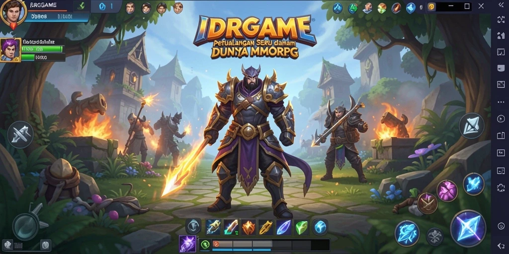 Screenshot utama IDRGAME menampilkan pertarungan seru dalam dunia MMORPG.