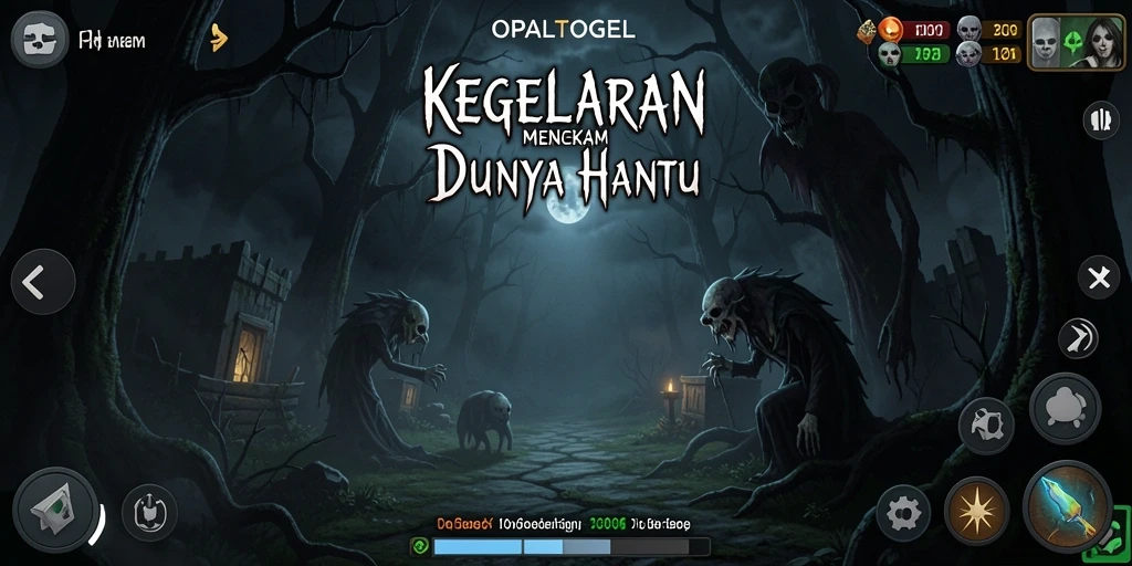 Tampilan gameplay menegangkan dengan suasana horor yang mencekam.