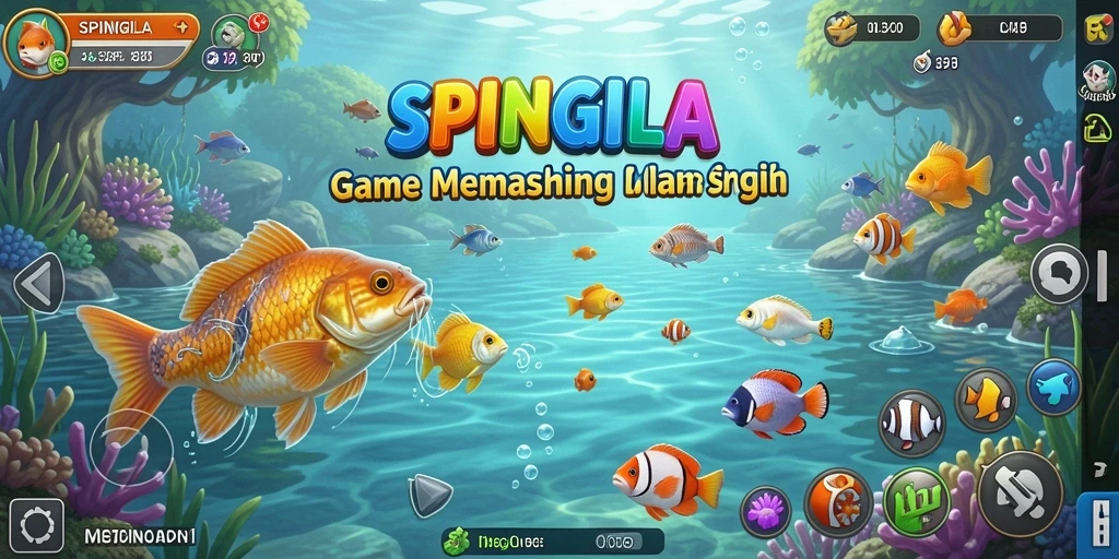 Tampilan gameplay <strong>SPINGILA</strong> yang menakjubkan saat memancing di lokasi yang indah.