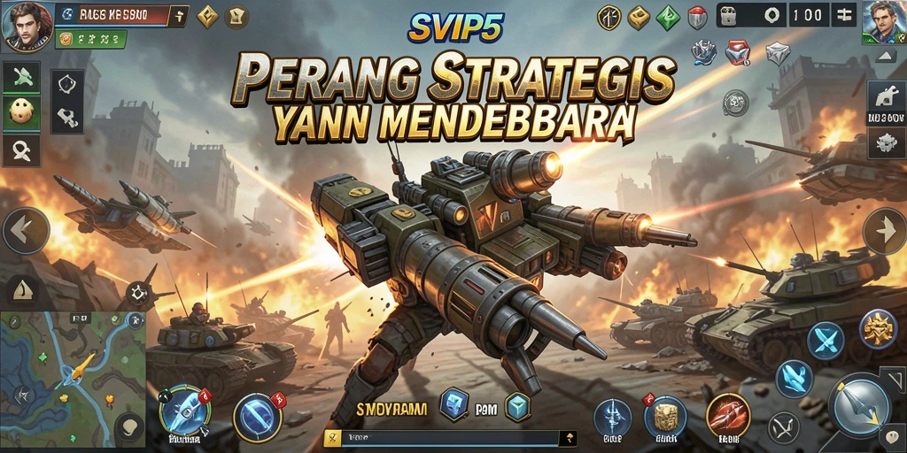 Screenshot gameplay SVIP5 dengan aksi tembak-menembak yang intens.