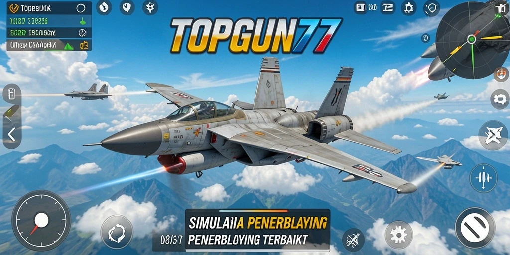 Screenshot gameplay menunjukkan pengalaman penerbangan yang mendebarkan.