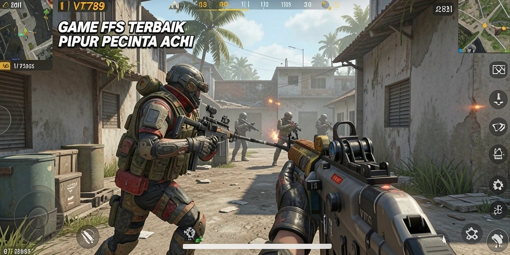 Tampilan gameplay VT789 yang mendebarkan dalam pertempuran FPS.